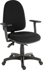 Ergo Trio Ergonomic High Back Fabric Operator Office Chair with Height Adjustable Arms Black - 2901BLK/0280 DD